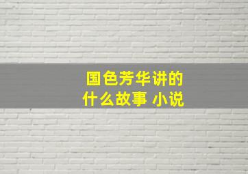 国色芳华讲的什么故事 小说